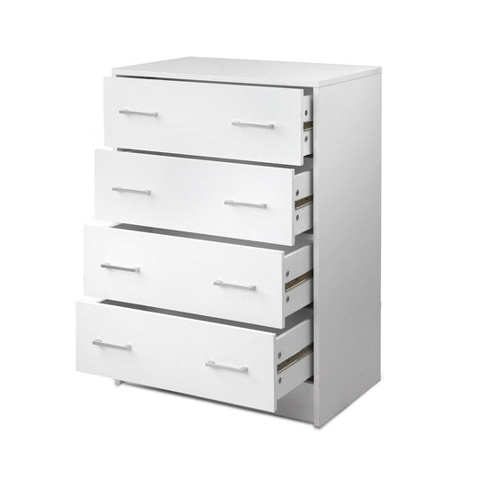 Artiss 4 Chest of Drawers - White