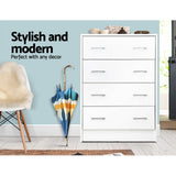 Artiss 4 Chest of Drawers - White