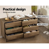 Artiss 6 Chest of Drawers - Walnut