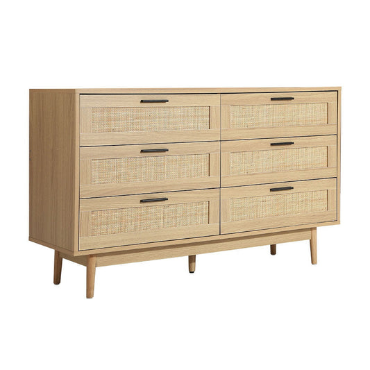 Artiss 6 Chest of Drawers - Oak