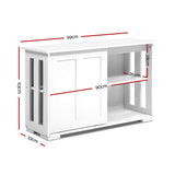 Sylas Wooden Buffet Sideboard Sliding Doors - White