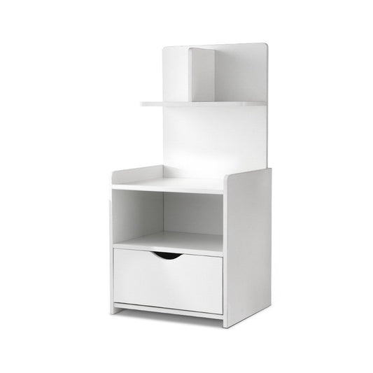 Stratford Wooden Bedside Table Cabinet Shelf Display Side Nightstand Unit Storage - White