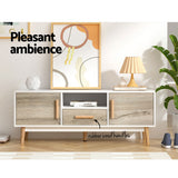 Nissa 120cm Wooden Entertainment Unit - White & Wood