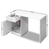 Artiss Computer Desk Drawer Cabinet White 100cm