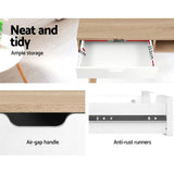 Artiss Computer Desk Drawer Cabinet Shelf Oak 90cm