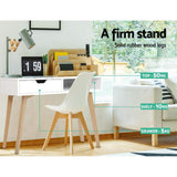Artiss Computer Desk Drawer Cabinet Shelf White 90cm