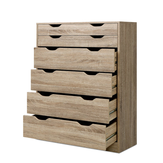 Artiss 6 Chest of Drawers - Oak