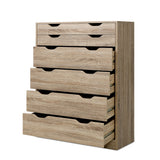 Artiss 6 Chest of Drawers - Oak