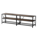 Erik 180cm Entertainment Unit TV Stand 3-tier Display Shelves Vintage - Rustic Walnut