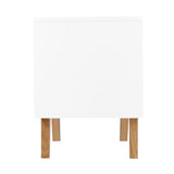 Beloeil Wooden Veneer Bedside Table with 2 Drawers - White