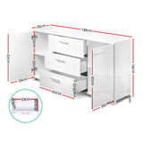 Daxton Wooden Buffet Sideboard High Gloss - White