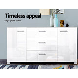 Daxton Wooden Buffet Sideboard High Gloss - White
