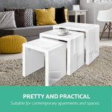 Iacchos Set of 3 Coffee Table Nesting Glossy - White