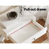 Coquitlam Wooden Bedside Table Drawers Nightstand Bedroom Storage - White