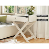 Coquitlam Wooden Bedside Table Drawers Nightstand Bedroom Storage - White