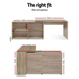 Artiss Computer Desk Bookshelf Oak 130cm