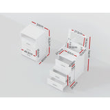 Dressing Table Bedside Tables 2-in-1 Set Hidden Makeup Mirror Storage Drawers