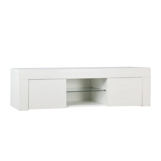 Morten 130cm TV Cabinet Entertainment Unit Stand RGB LED Gloss Furniture - White
