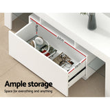 Espen 130cm TV Cabinet Entertainment Unit Stand RGB LED Gloss Furniture - White