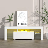 Espen 130cm TV Cabinet Entertainment Unit Stand RGB LED Gloss Furniture - White
