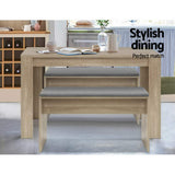 Ashtyn 90cm Dining Bench Upholstery Seat Wooden Chair - Oak