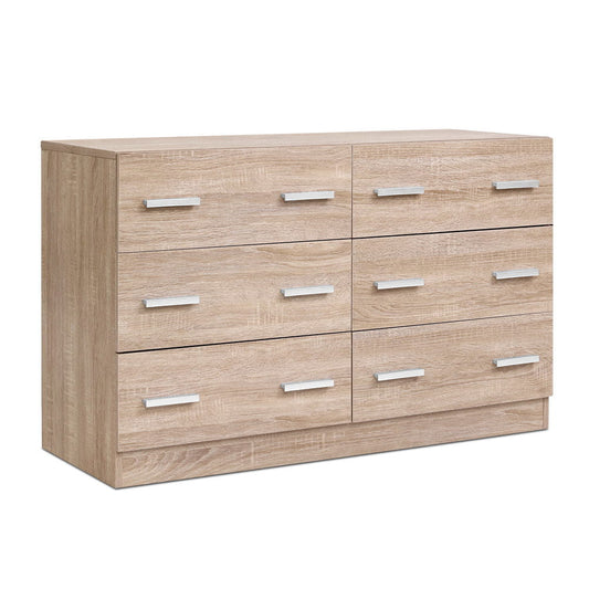 Artiss 6 Chest of Drawers - Pine