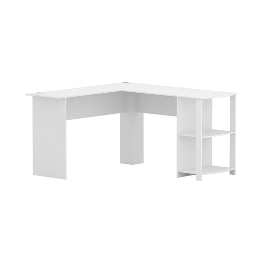 Artiss Computer Desk Shelf L-Shape White 136cm