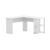 Artiss Computer Desk Shelf L-Shape White 136cm
