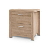 Gaspe Wooden Bedside Table Lamp Side Table Nightstand Unit with 2 Drawers - Beige