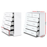 Artiss 6 Chest of Drawers - White