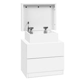 Laval Wooden Bedside Table Side Table Storage Nightstand White Bedroom with 2 Drawers - White