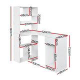 Artiss Computer Desk Bookshelf Drawer Cabinet White 120cm