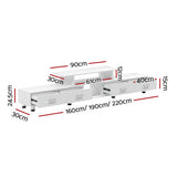 Olia 160cm to 220cm TV Cabinet Entertainment Unit Extendable - White