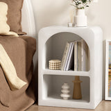 Caledon Wooden Bedside Table Shelves Side End Storage Nightstand - White