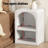 Caledon Wooden Bedside Table Shelves Side End Storage Nightstand - White