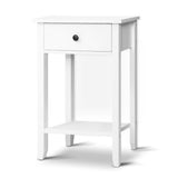 Saguenay Wooden Bedside Table Side Table Nightstand Storage Cabinet Shelf - White