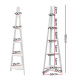 Artiss Bookshelf Corner Shelf 5 Tiers - Cane White