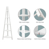 Artiss Bookshelf Corner Shelf 5 Tiers - Cane White