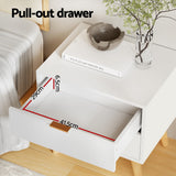 Barrie Wooden Bedside Table with 2 Drawers - White