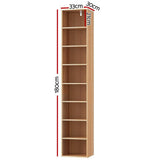 Artiss Bookshelf 8 Tiers Milo Pine
