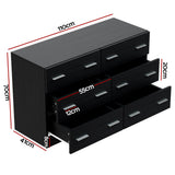Artiss 6 Chest of Drawers - Black