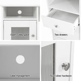 Artiss Computer Desk Shelf Cabinet L-Shape White 150cm