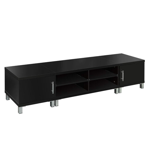 Odell 190cm Entertainment Unit with Cabinets - Black