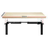 Artiss Standing Desk Motorised White Oak 120cm