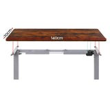 Artiss Standing Desk Motorised 140cm Rustic Brown