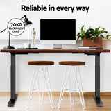 Artiss Standing Desk Motorised Dual Motor Rustic Brwon 140cm