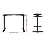 Artiss Standing Desk Frame Only Dual Motor Motorised Adjustable 125Kg Load Black