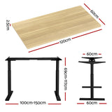 Artiss Standing Desk Motorised Electric Dual Motor White Oak 120cm