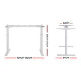 Artiss Standing Desk Frame Only Dual Motor Motorised Adjustable 125Kg Load White