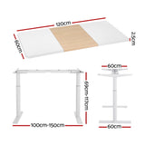 Artiss Standing Desk Motorised Electric Dual Motor Splice White Pine 120cm